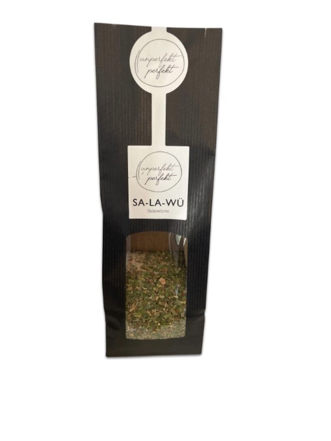 UNPERFEKT PERFEKT - SA-LA-WÜ (condimento de hierbas para ensaladas) (mantequilla de hierbas - condimento para salsa) 300 g en una bolsa negra de bloques