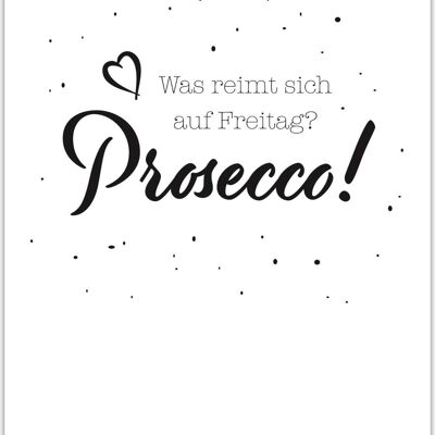 UNPERFEKT PERFEKT - Shopping Bag Tasche Einkaufs Tasche Was reimt sich auf Freitag? PROSECCO WEISS
