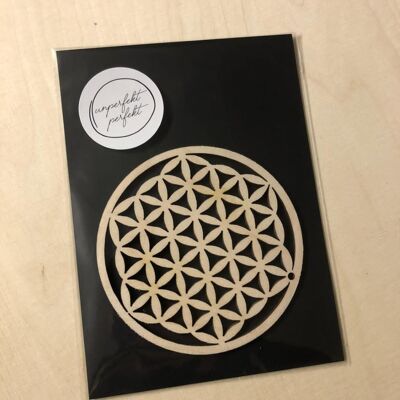 UNPERFEKT PERFEKT - Flower of Life made of wood - Perfect as a gift or to hang 10cm