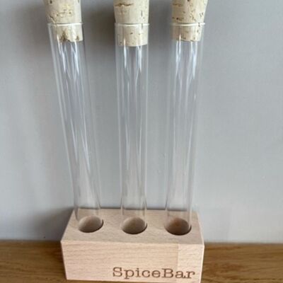UNPERFEKT PERFEKT - "Spicebar" spice stand including 3 test tubes with cork lids