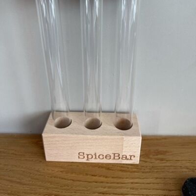 UNPERFEKT PERFEKT - Gewürzaufsteller " Spicebar " inkl 3 Reagenzgläser mit Korkdeckel