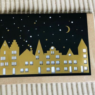 UNPERFEKT PERFEKT - Klappkarte "Stadt bei Nacht" Grußkarte mit Umschlag