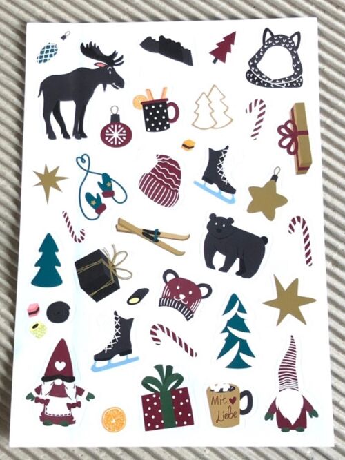 UNPERFEKT PERFEKT - Stickerbogen "Weihnachten" 33 Aufkleber"