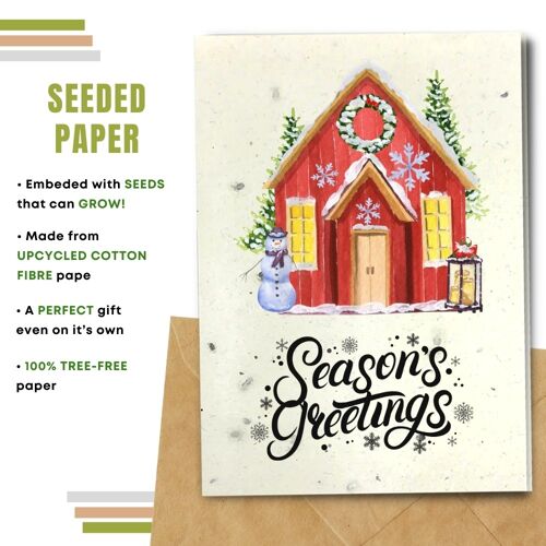 Eco Christmas Card, Season's Greetings Pack Of 8