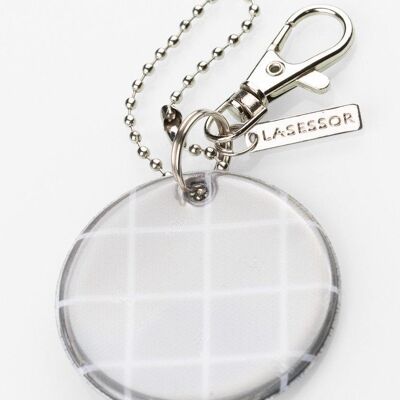 Reflector - Patterned Circle Safety Jewellery, Check Black