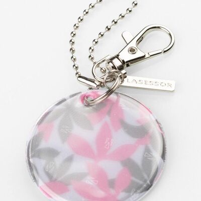 Reflector - Patterned Circle Safety Jewellery, Flowers Fuchsia