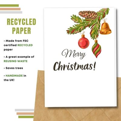 Tarjeta de Navidad ecológica, paquete de 8 unidades de Navidad