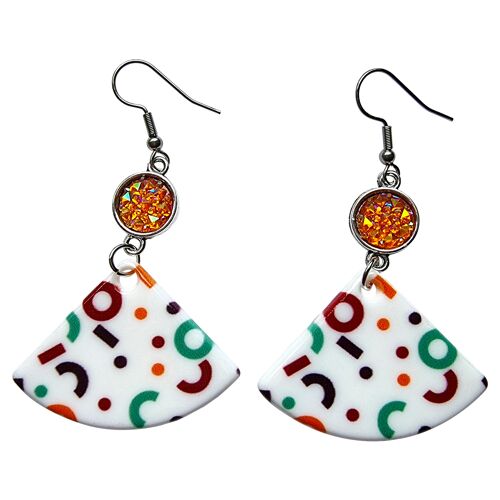 Retro Geometric Earrings - Circles & Squiggles