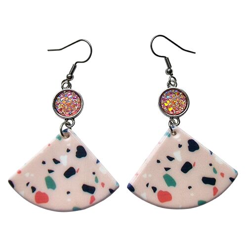 Retro Geometric Earrings - Terrazzo