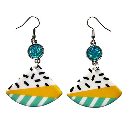 Retro Geometric Earrings - Dashes & Stripes