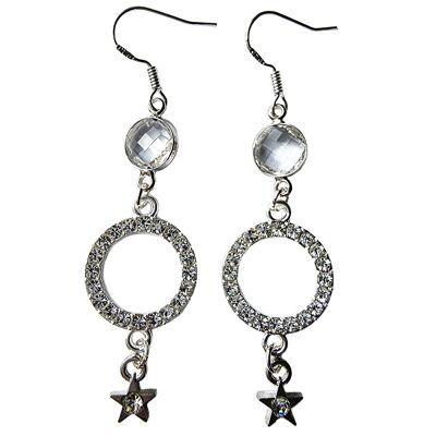 Boucles D'Oreilles Etoile Scintillante - Argent