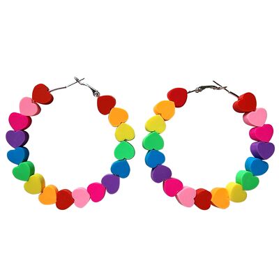 Arcobaleno Love Charm Hoops