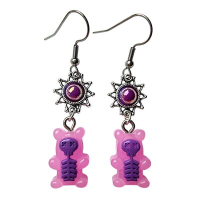 Electrified Gummy Bear Earrings - Purple