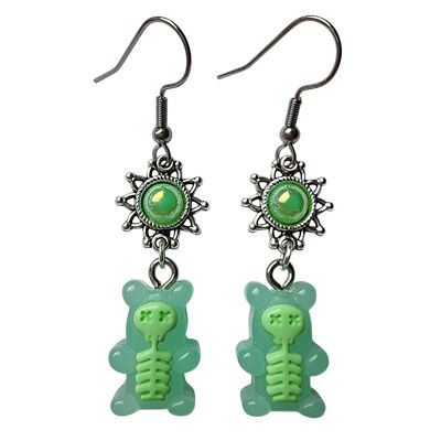 Electrified Gummy Bear Earrings - Green