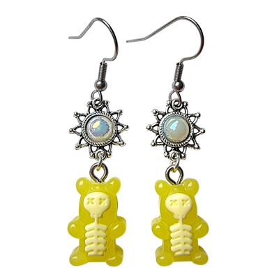 Electrified Gummy Bear Earrings - Yellow