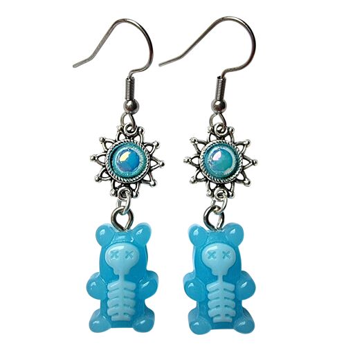 Electrified Gummy Bear Earrings - Blue