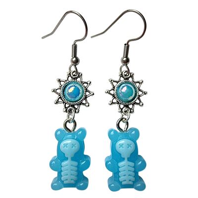 Electrified Gummy Bear Earrings - Blue