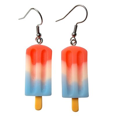Retro Ice Lolly Earrings - Red White & Blue