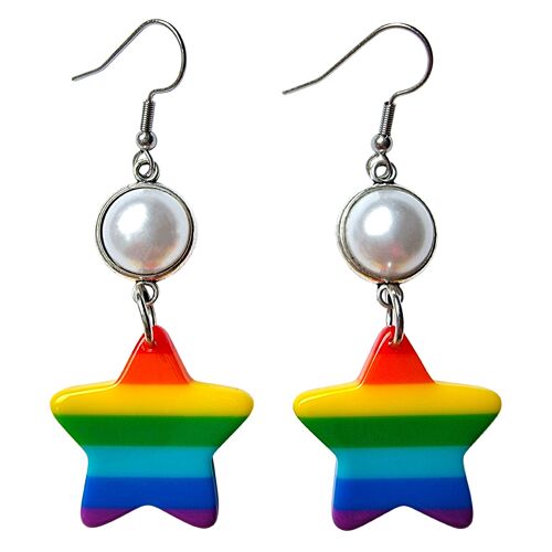 Rainbow Pride Earrings - Star