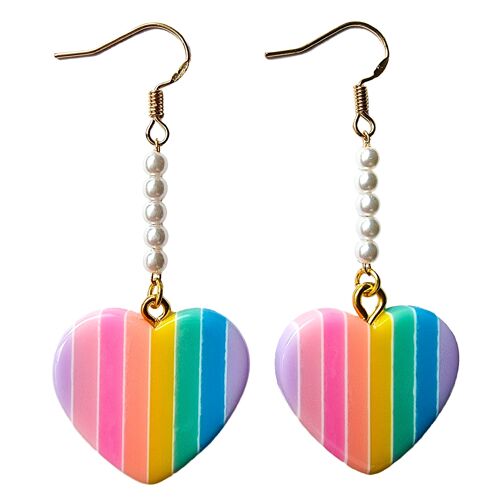 Pastel Pride Earrings - Heart