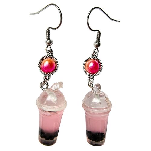 Bubble Tea Earrings - Pink