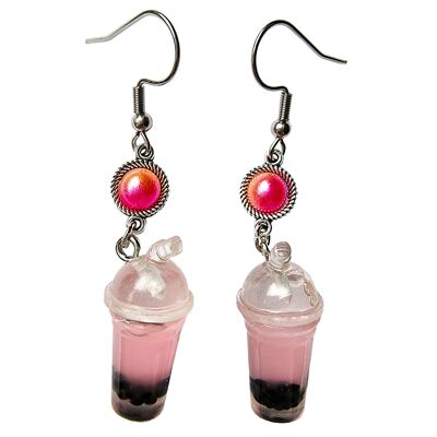 Pendientes Bubble Tea - Rosa