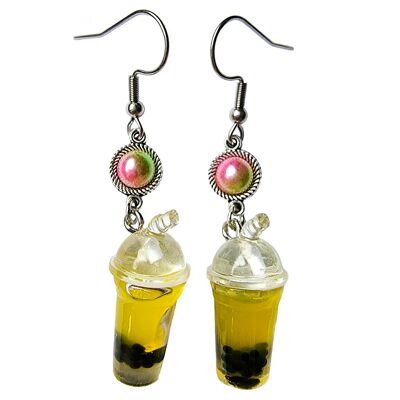 Bubble Tea Earrings - Yellow