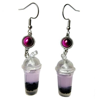 Pendientes Bubble Tea - Morado