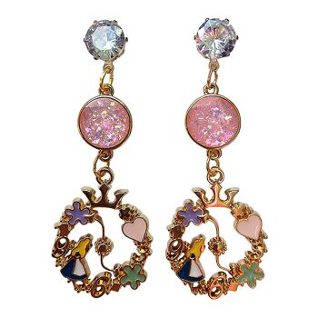 Boucles d'oreilles en émail Down the Rabbit Hole