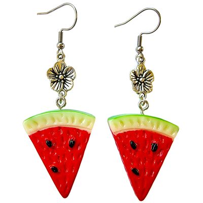 Saftige Wassermelonenscheiben-Ohrringe