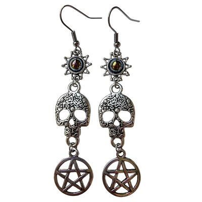 Pendientes de calavera ornamentados