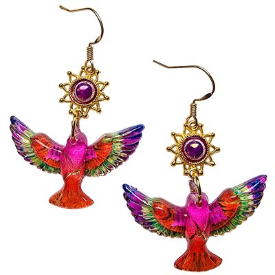 Bird of Paradise Earrings - Tropical Pink