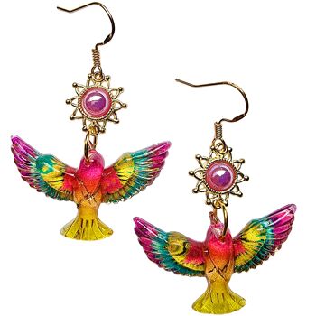 Boucles d'oreilles Oiseau de Paradis - Jaune Tropical