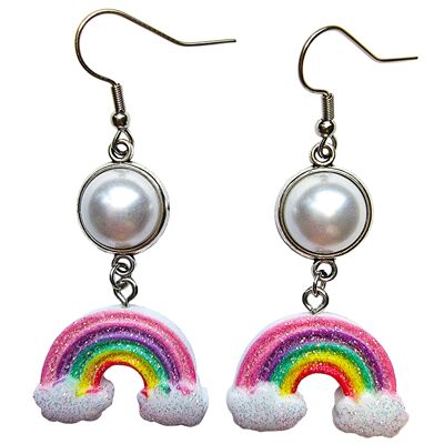 Boucles d'oreilles arc-en-ciel pastel rêveuses