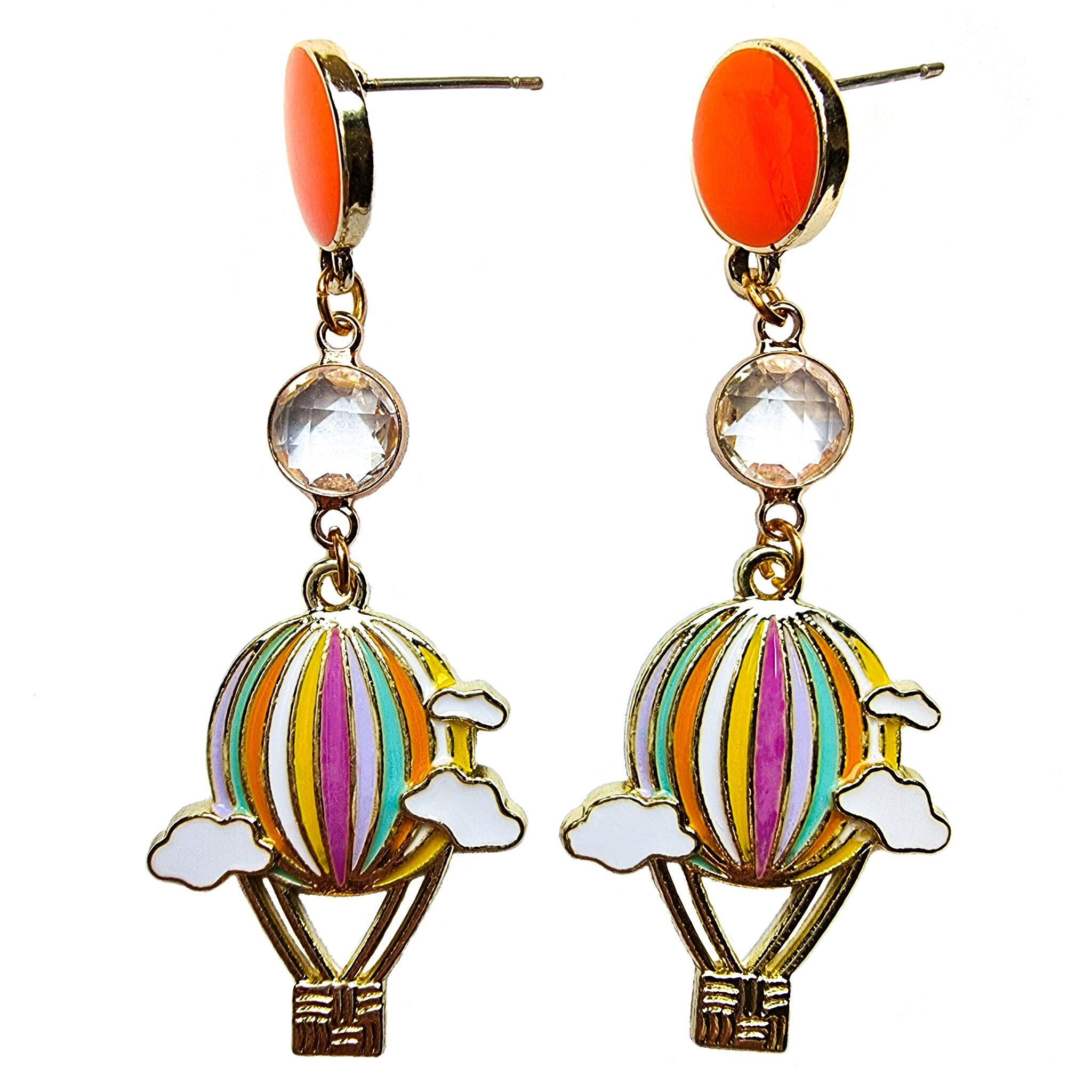 Enamel Hot Air Balloon Earrings