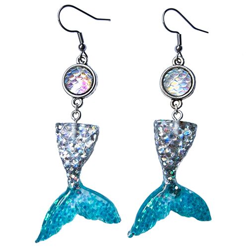 Mermaid for a Day Earrings - Blue & Silver