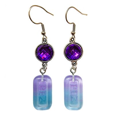 Pez Earrings - Blue & Purple