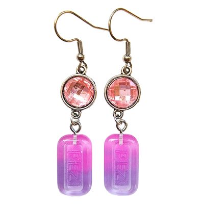 Pez Earrings - Pink & Purple