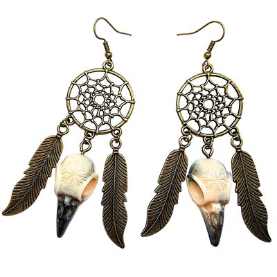 Nordic Dreamcatcher Earrings - Bronze