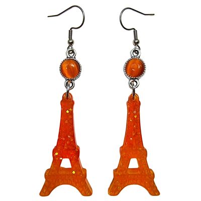 Eiffel Tower Earrings - Orange