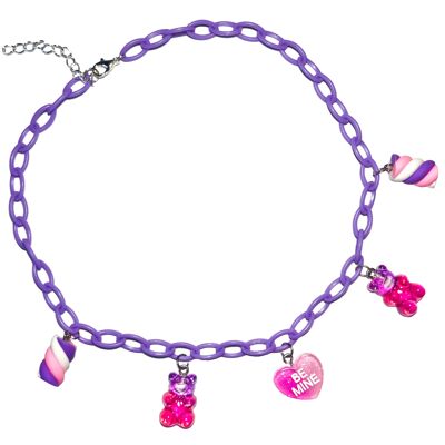 Candy Dreams Choker Necklace - Purple
