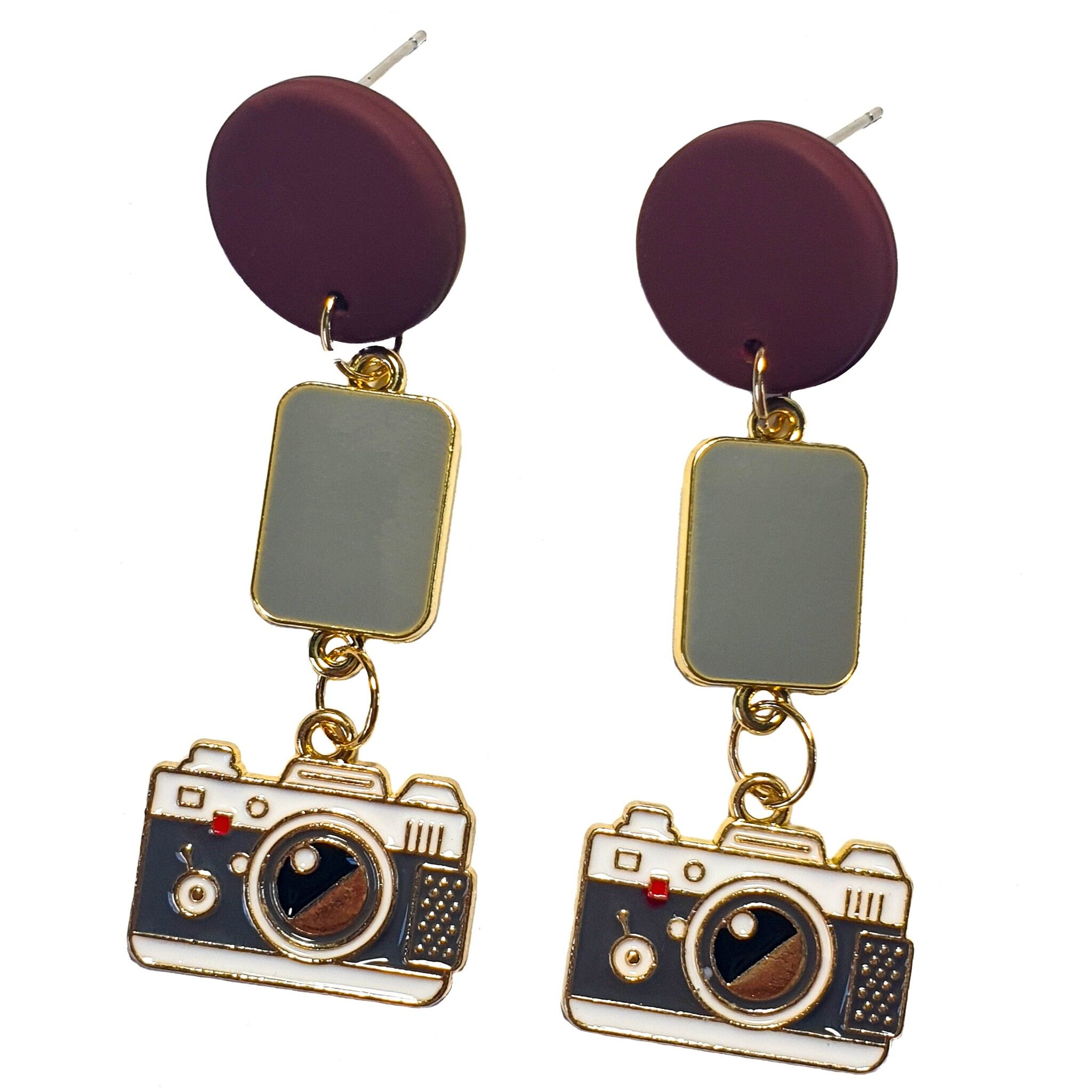 Sag Cheese! Emaille-Kamera-Ohrringe