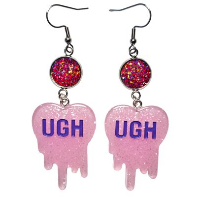 Ugh! Glitter Earrings - Lilac & Pink