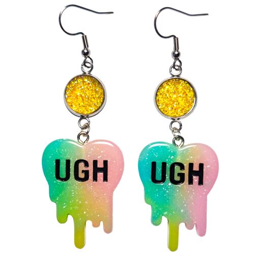 Ugh! Glitter Earrings - Rainbow