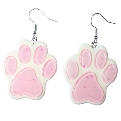 Cute Lil' Paws Earrings - Light Pink