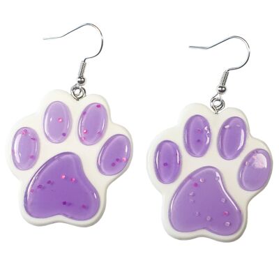 Cute Lil' Paws Earrings - Lilac