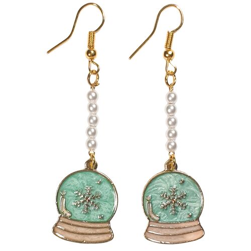 Enamel Snow Globe Earrings