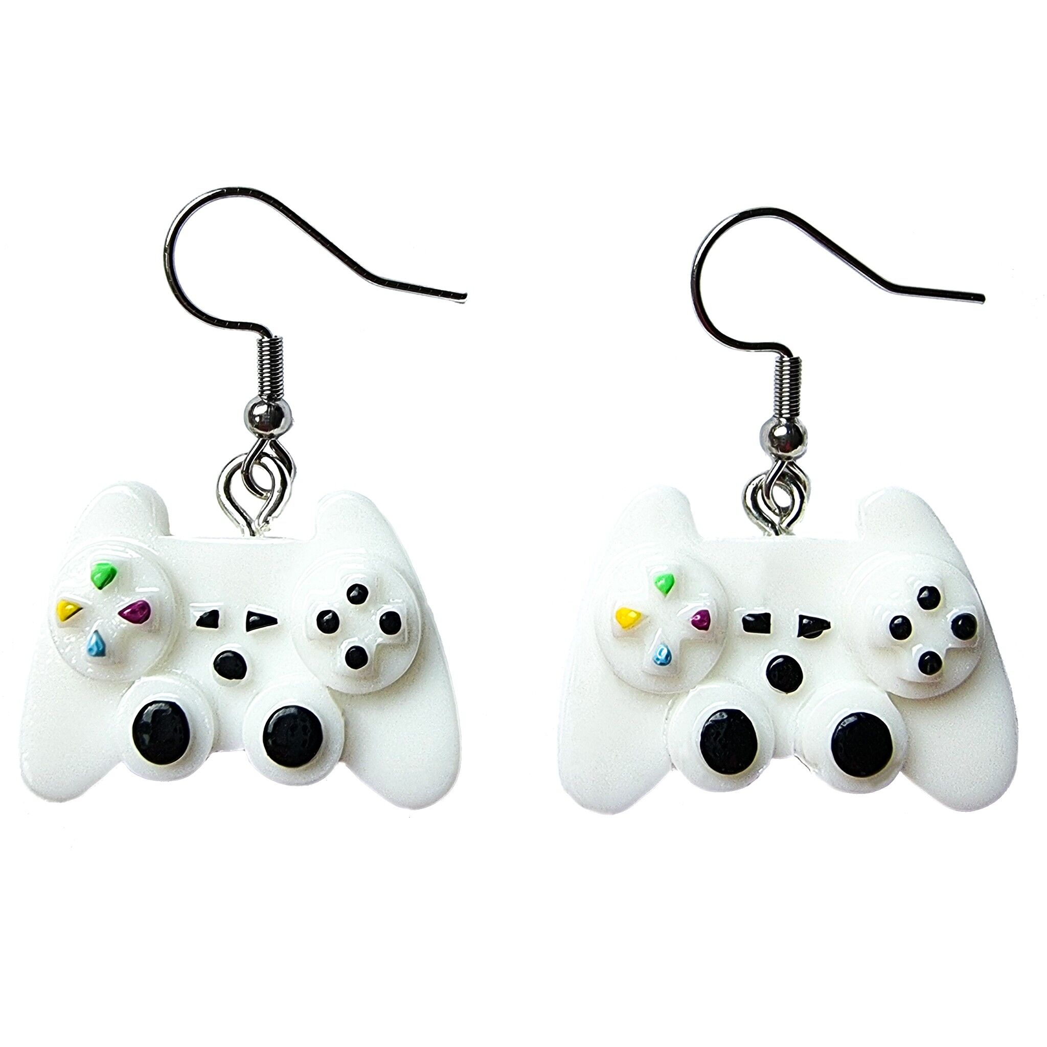 Manger dormir. Game, Repeat - Boucles d'oreilles pour manette de console - Blanc