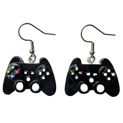 Eat, Sleep. Game, Repeat - Console Controller Earrings - Black