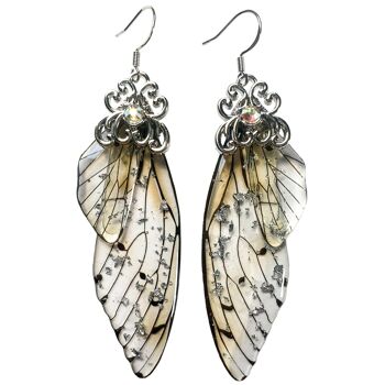 Boucles d'oreilles Dainty Butterfly Wing - Transparent - Argent